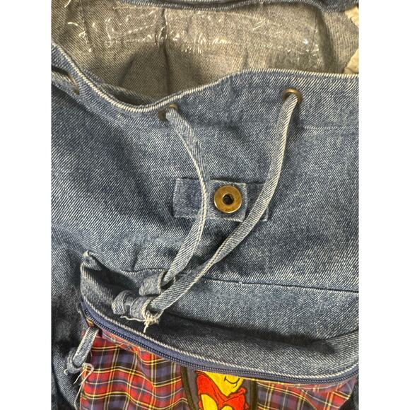 Rare Y2K Disney Winnie-The-Pooh Hunny in my Tummy Slouchy Denim Backpack - Picture 9 of 12